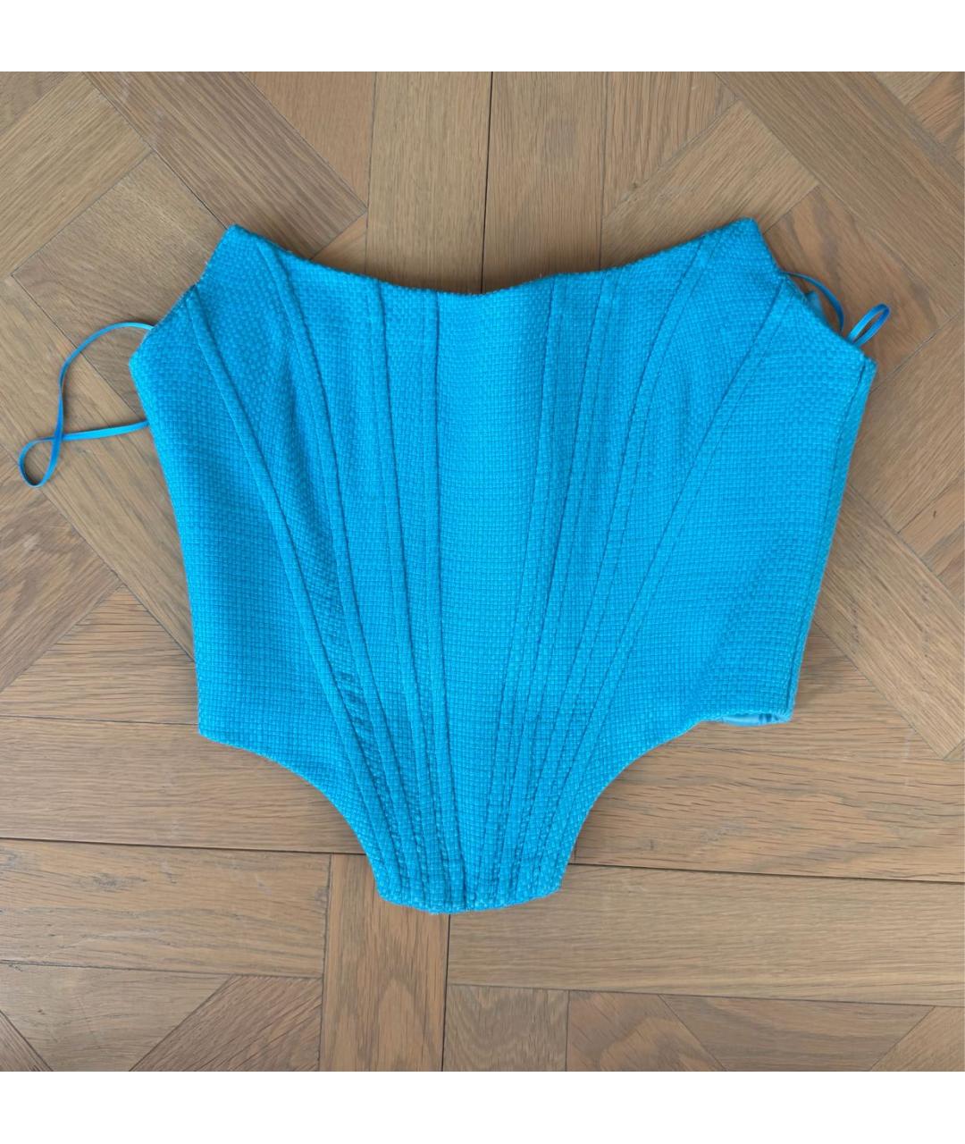 GIUSEPPE DI MORABITO Бирюзовый шерстяной корсет, фото 2