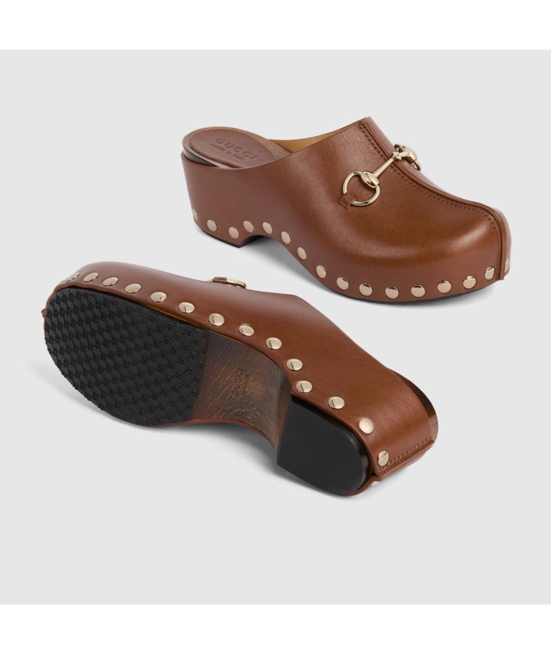 GUCCI Коричневые сабо, фото 5