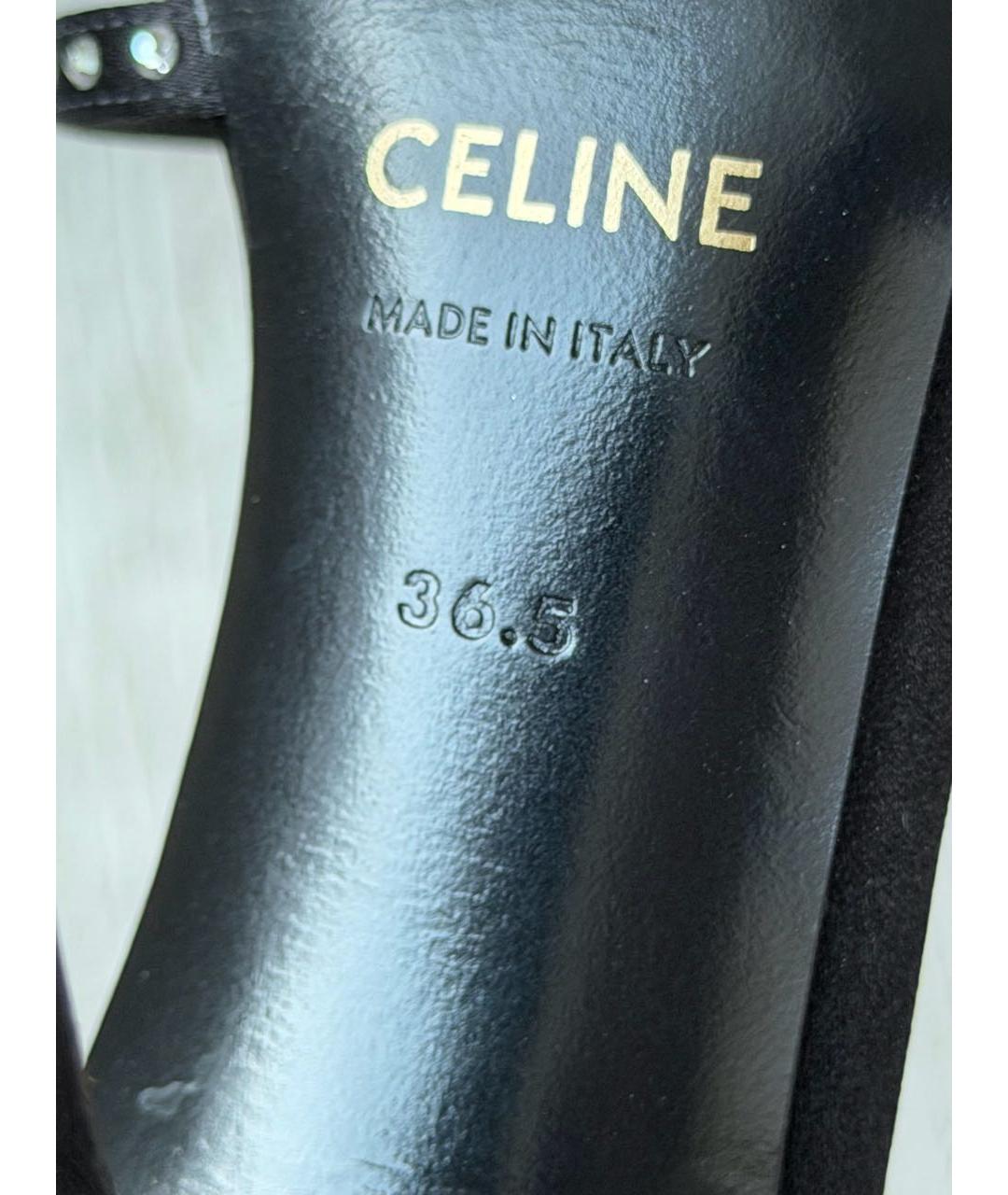 CELINE Черные босоножки, фото 5