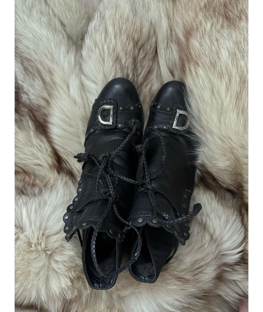 CHRISTIAN DIOR Черные текстильные ботильоны, фото 5