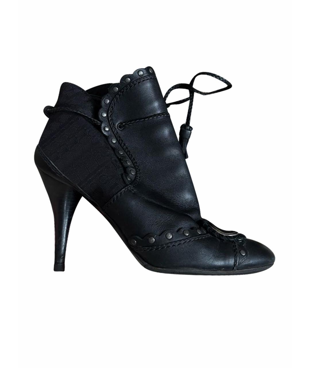 CHRISTIAN DIOR Черные текстильные ботильоны, фото 1