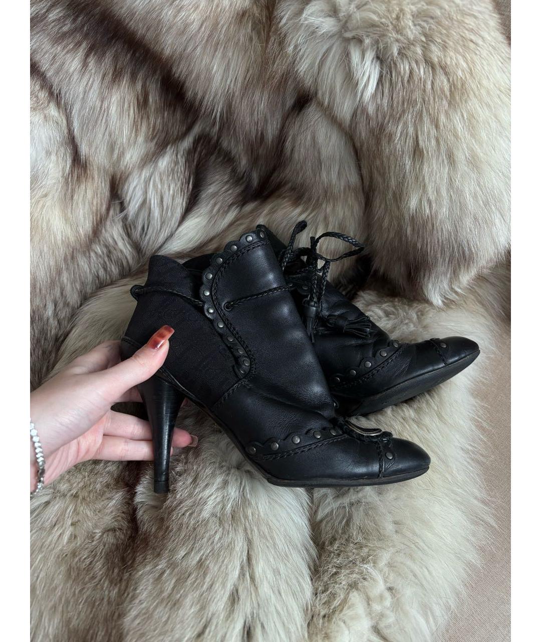 CHRISTIAN DIOR Черные текстильные ботильоны, фото 4