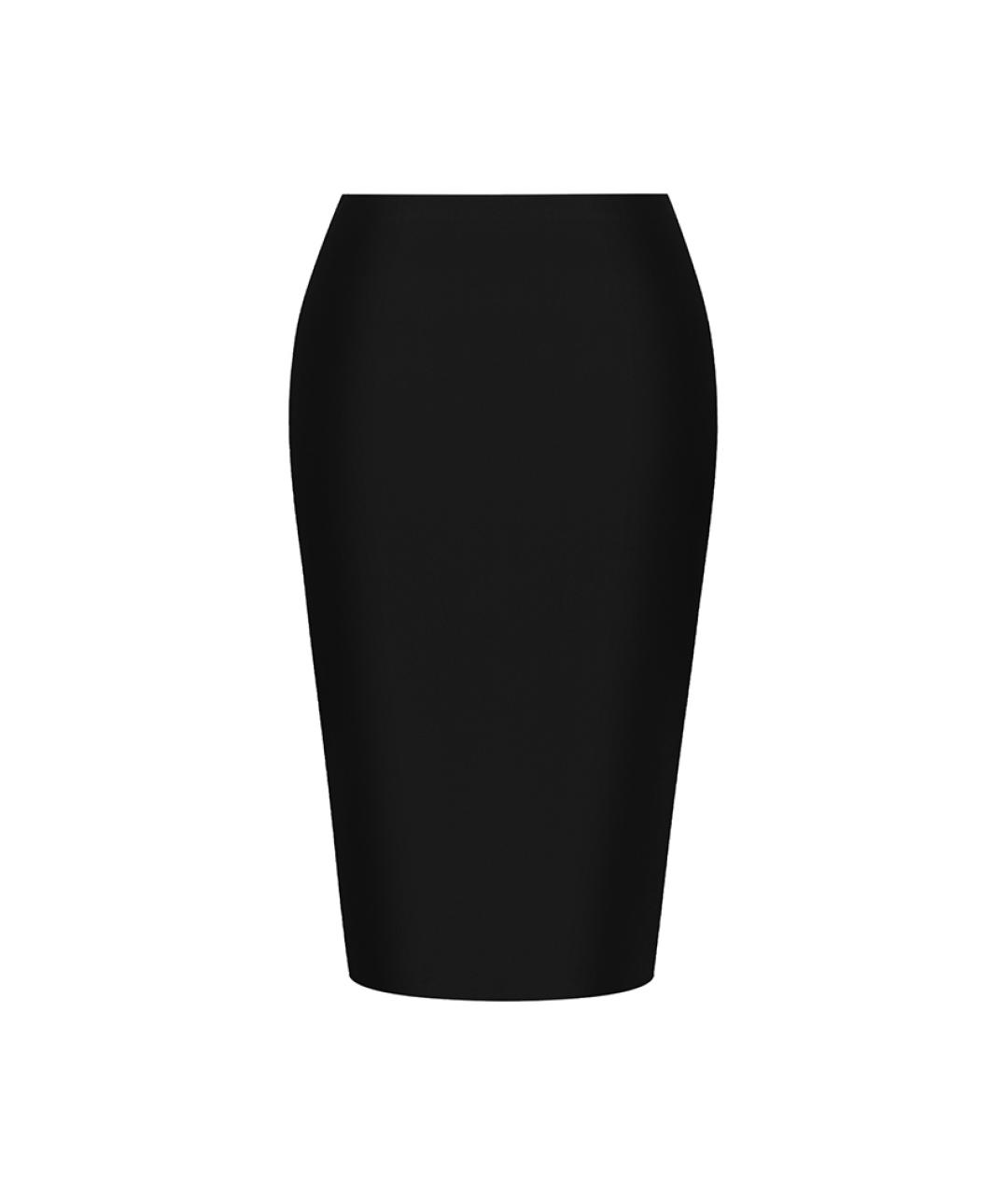 RASARIO Черная бархатная юбка миди, фото 1