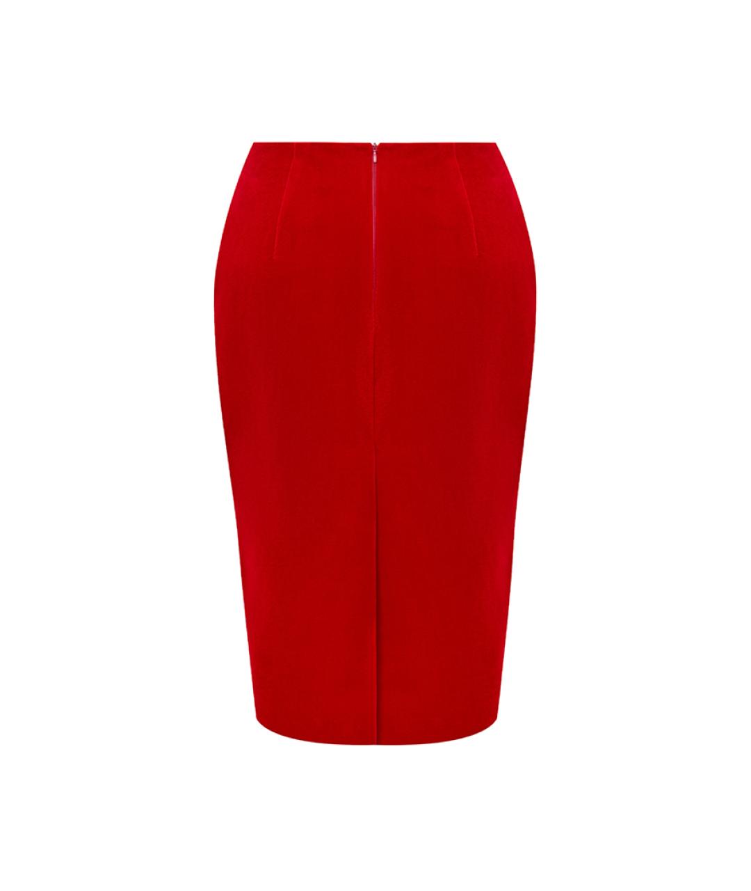 RASARIO Красная бархатная юбка миди, фото 4