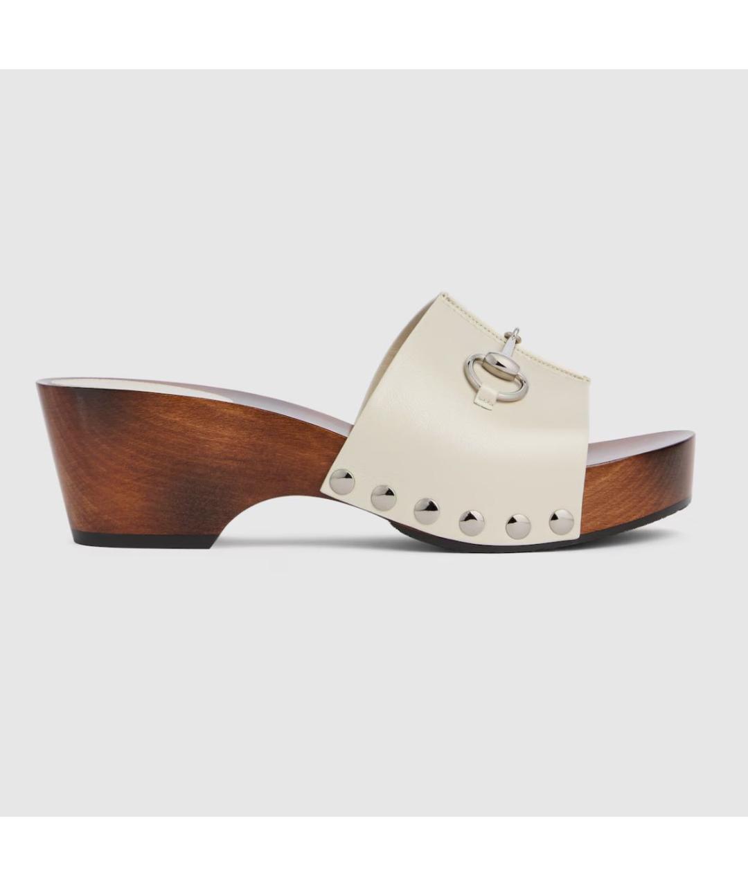 GUCCI Бежевые сабо, фото 7