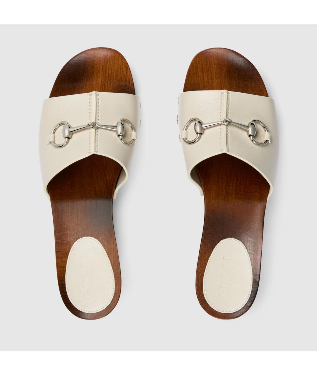 GUCCI Бежевые сабо, фото 5