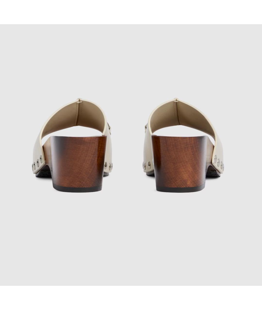 GUCCI Бежевые сабо, фото 4