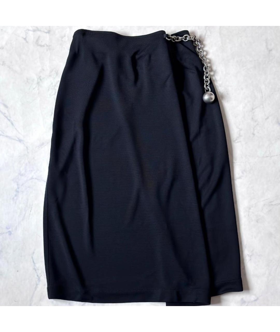 BOTTEGA VENETA Черная вискозная юбка миди, фото 8