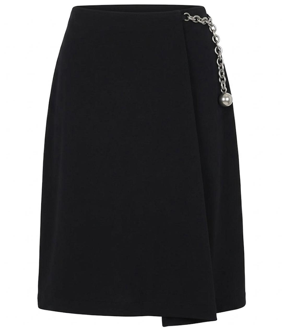 BOTTEGA VENETA Черная вискозная юбка миди, фото 1