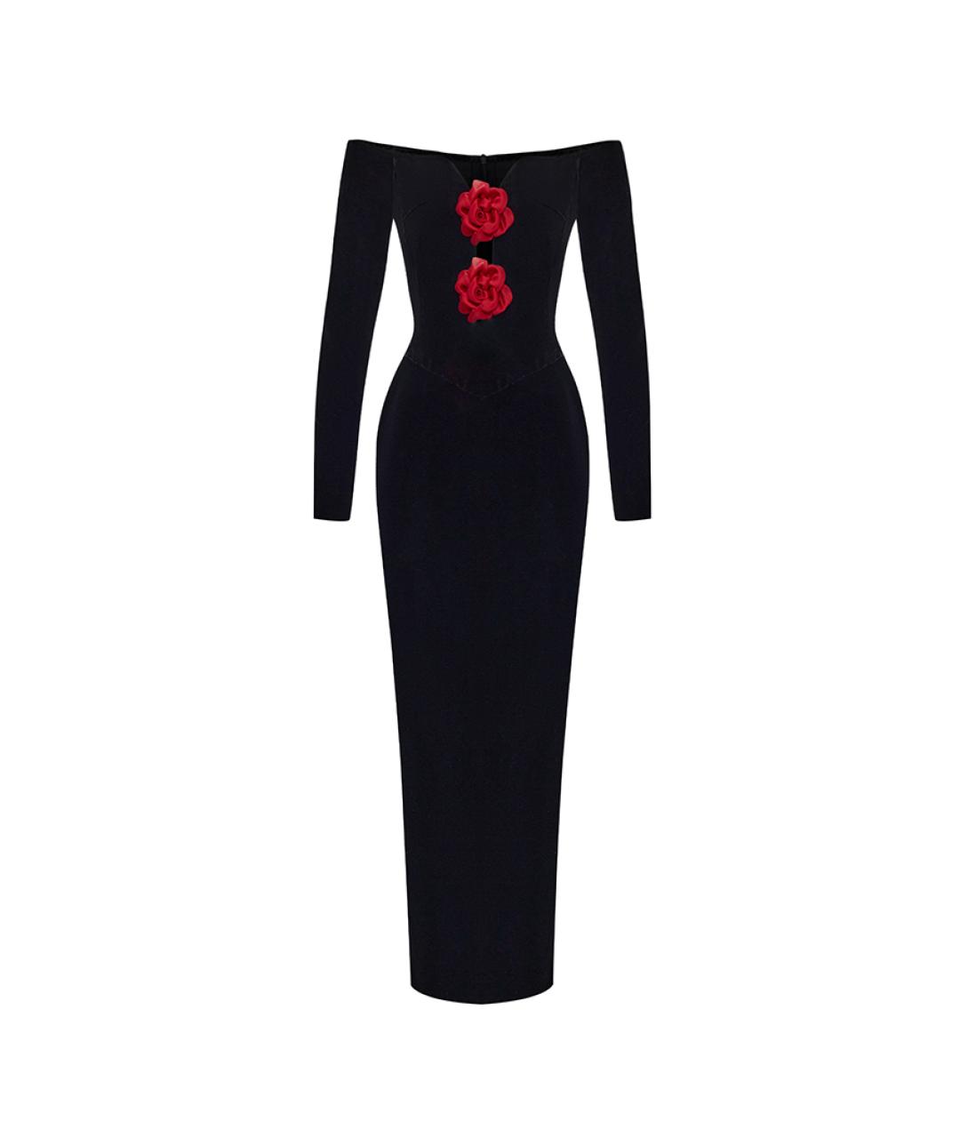 RASARIO Черное бархатное вечернее платье, фото 1