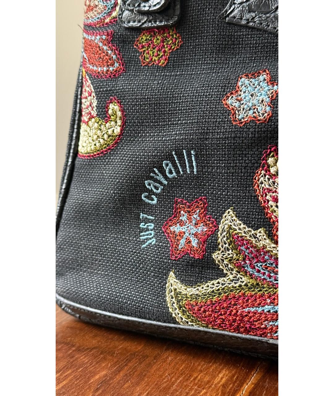 JUST CAVALLI Черная сумка с короткими ручками, фото 3