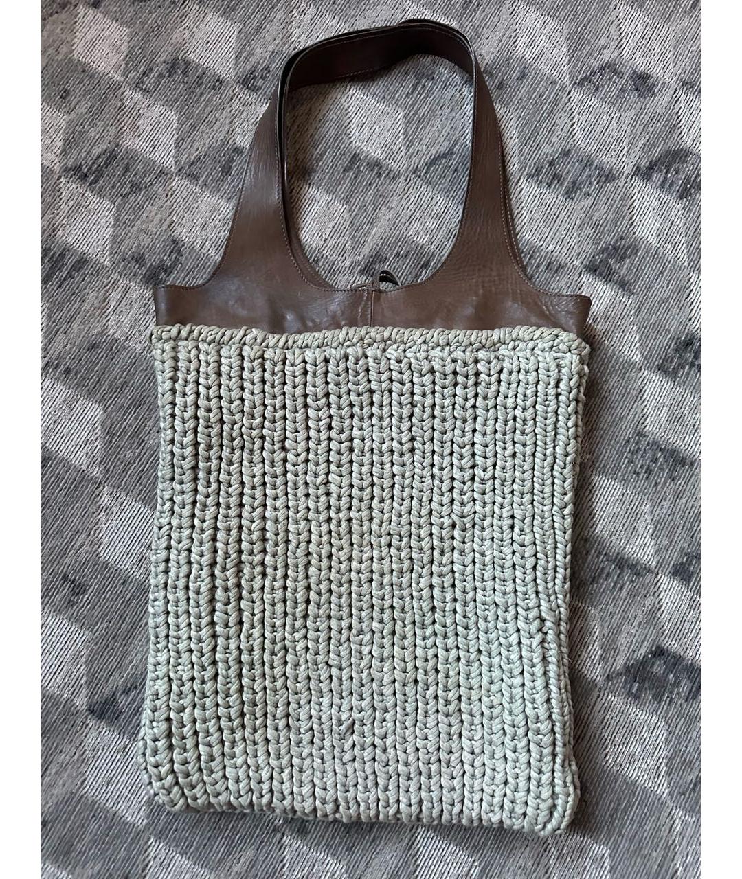 BRUNELLO CUCINELLI Бежевая сумка с короткими ручками, фото 2