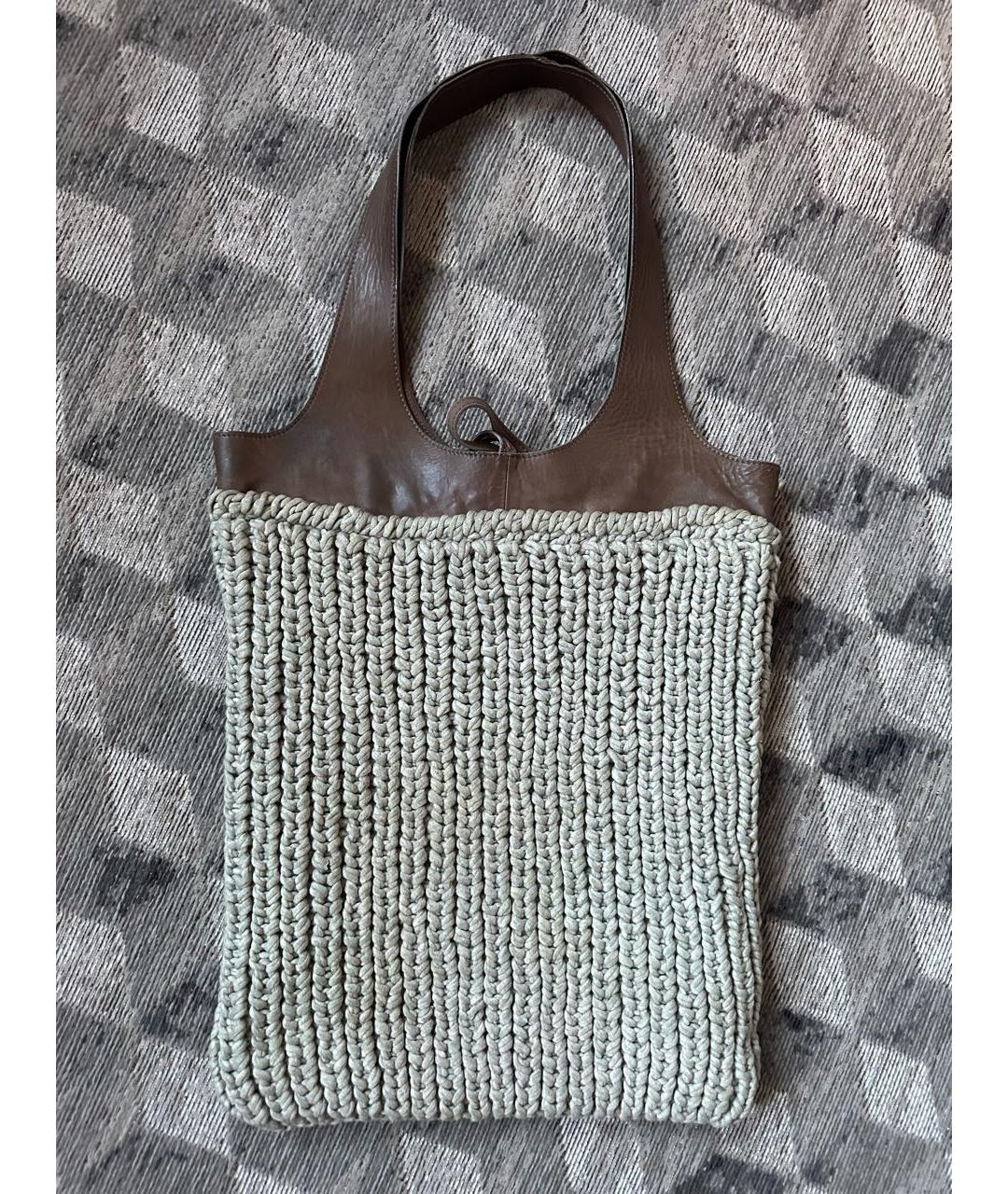 BRUNELLO CUCINELLI Бежевая сумка с короткими ручками, фото 9