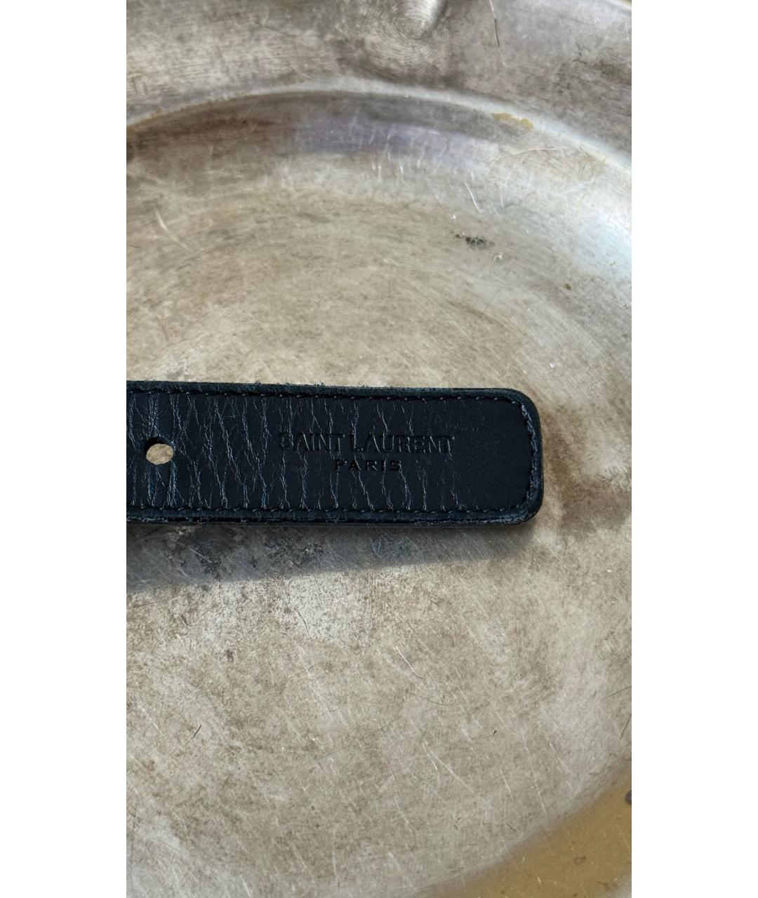 SAINT LAURENT Черный кожаный ремень, фото 5