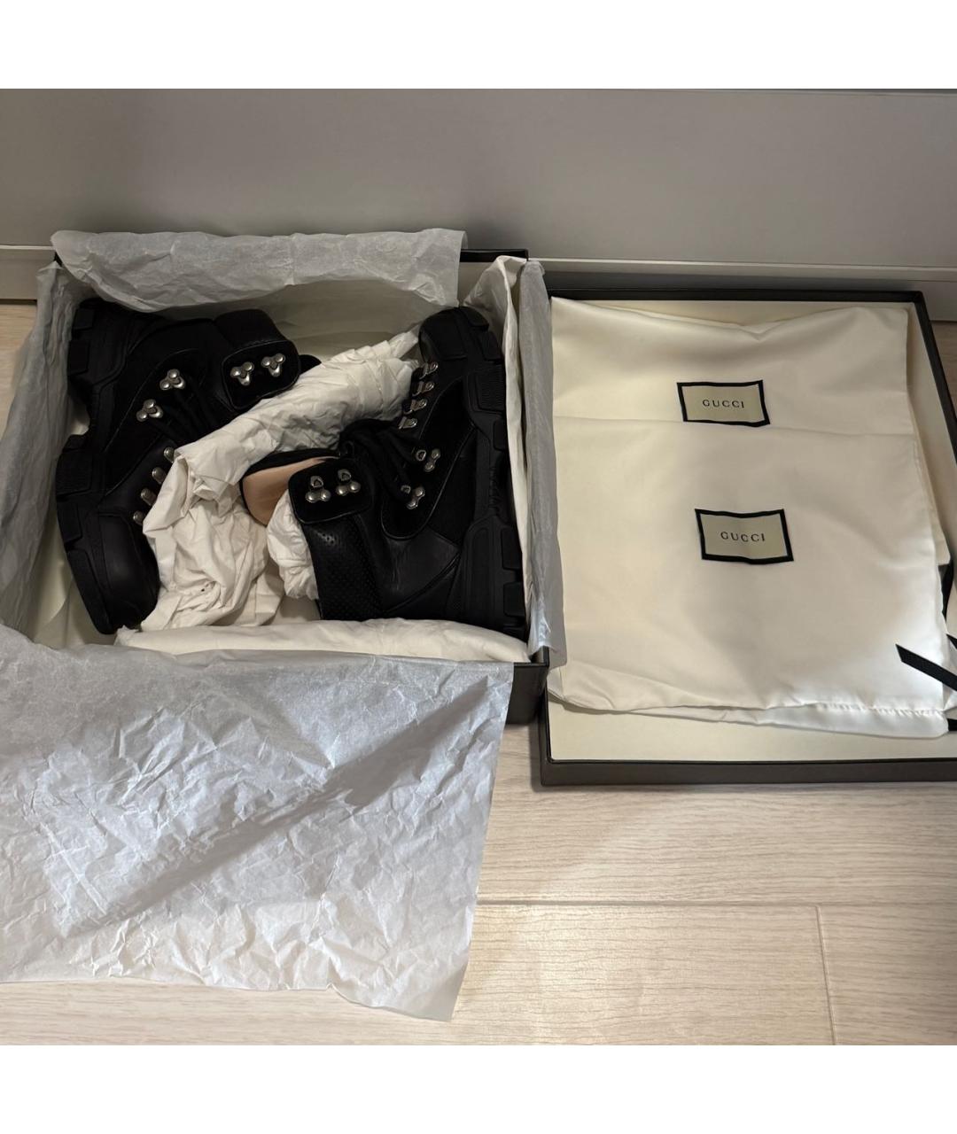 GUCCI Черные кожаные ботинки, фото 8