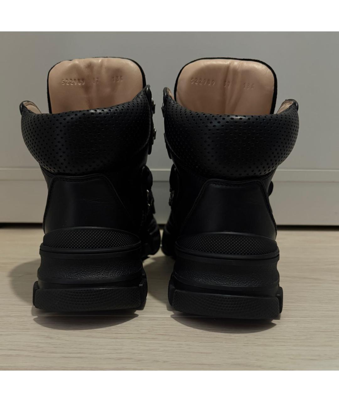 GUCCI Черные кожаные ботинки, фото 4