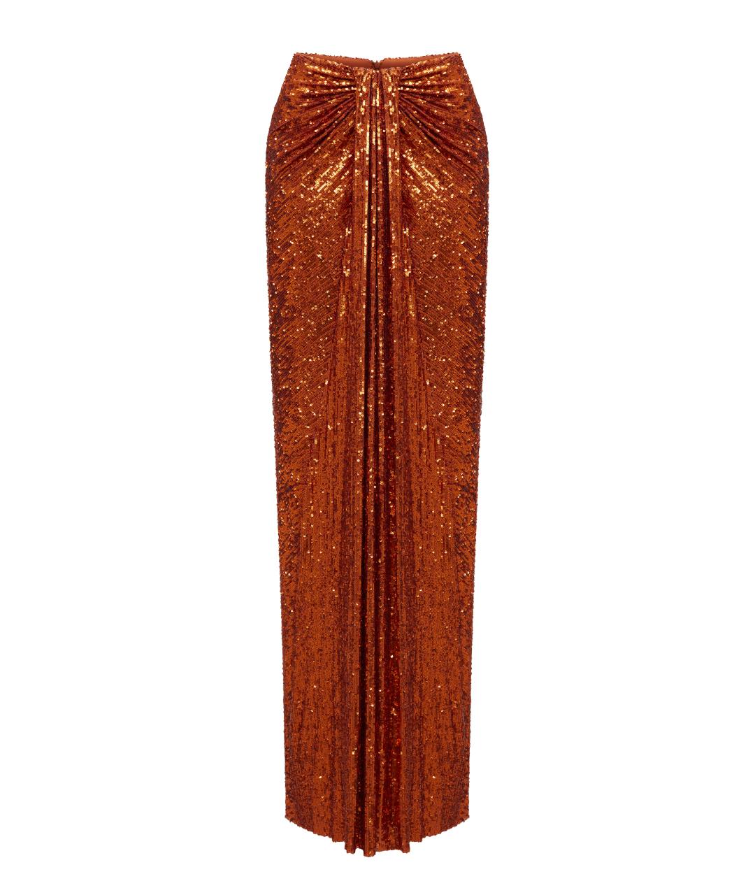 RASARIO Оранжевая полиэстеровая юбка макси, фото 1