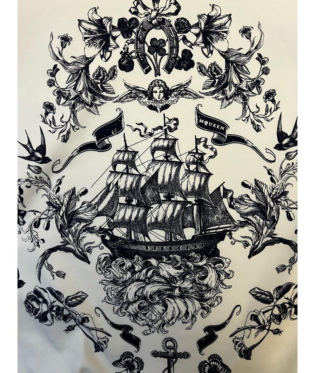 ALEXANDER MCQUEEN Белая хлопковая футболка, фото 4