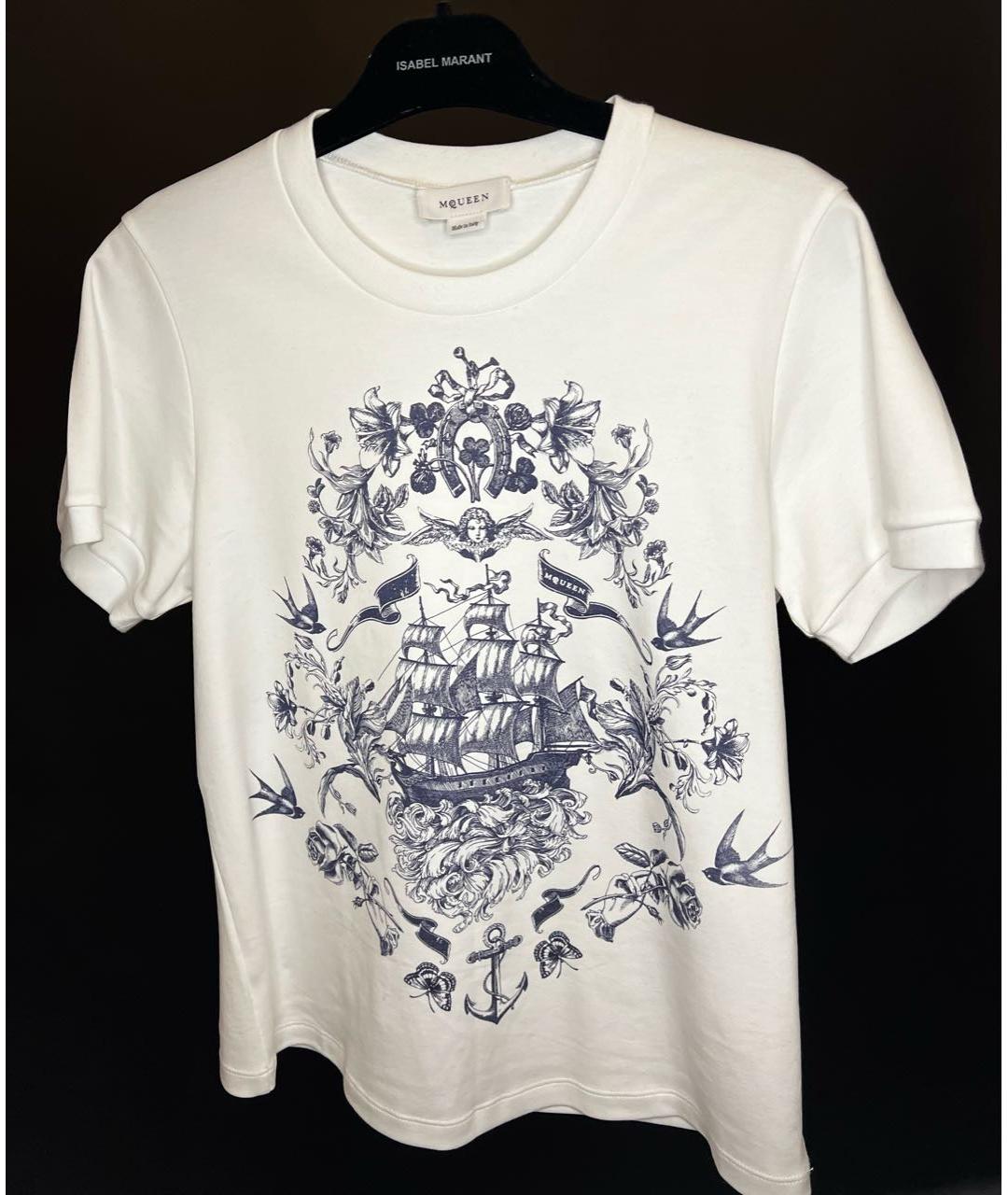 ALEXANDER MCQUEEN Белая хлопковая футболка, фото 5