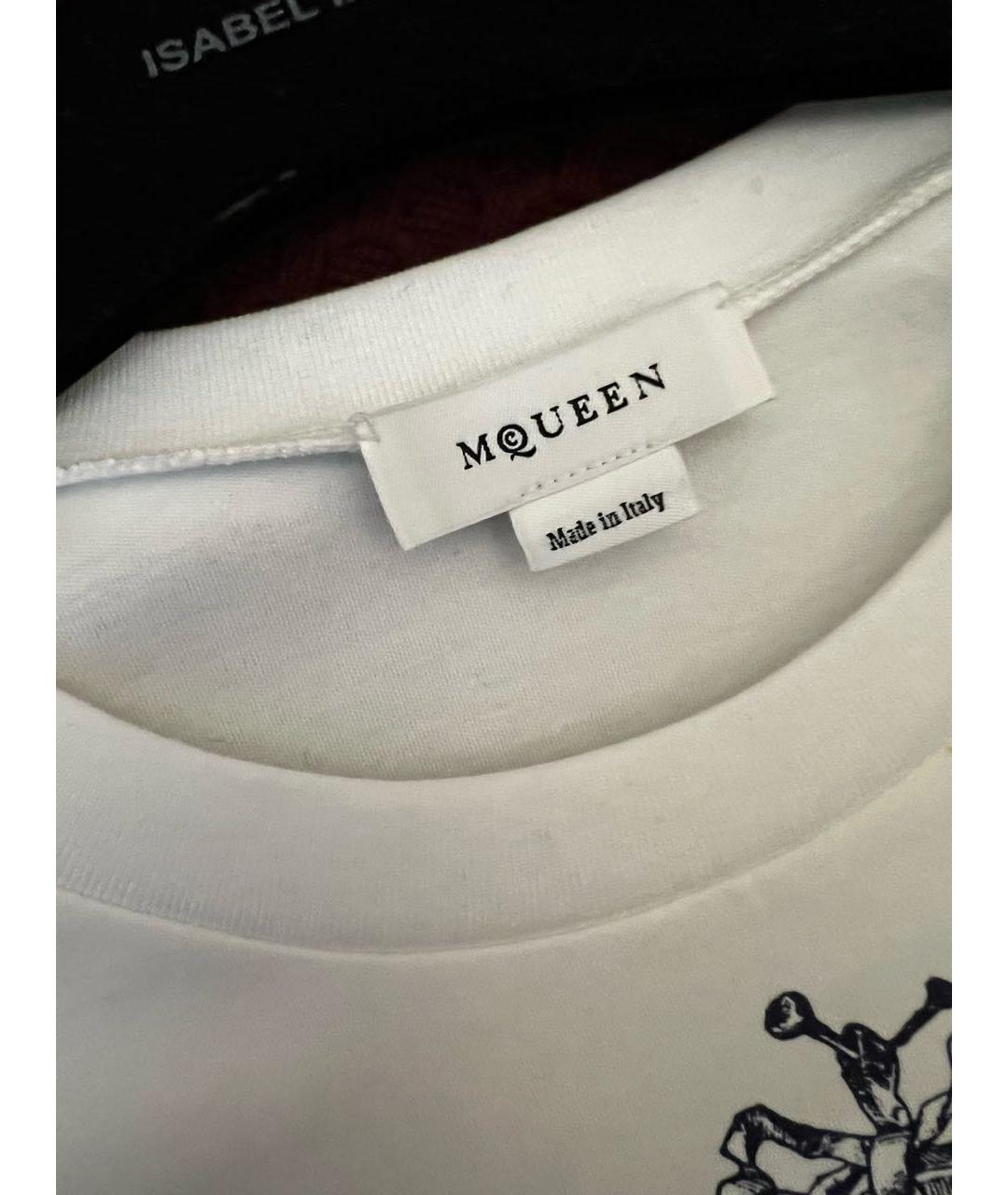 ALEXANDER MCQUEEN Белая хлопковая футболка, фото 3