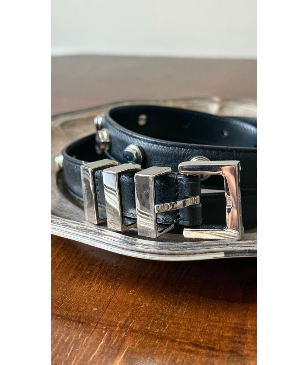 SAINT LAURENT Черный кожаный ремень, фото 3