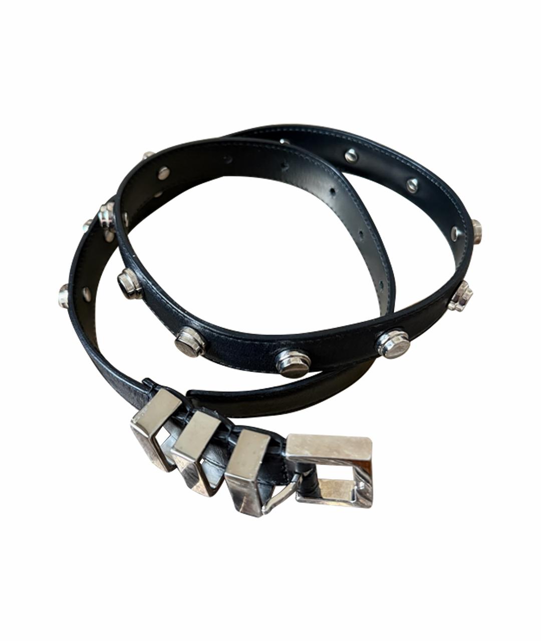 SAINT LAURENT Черный кожаный ремень, фото 1