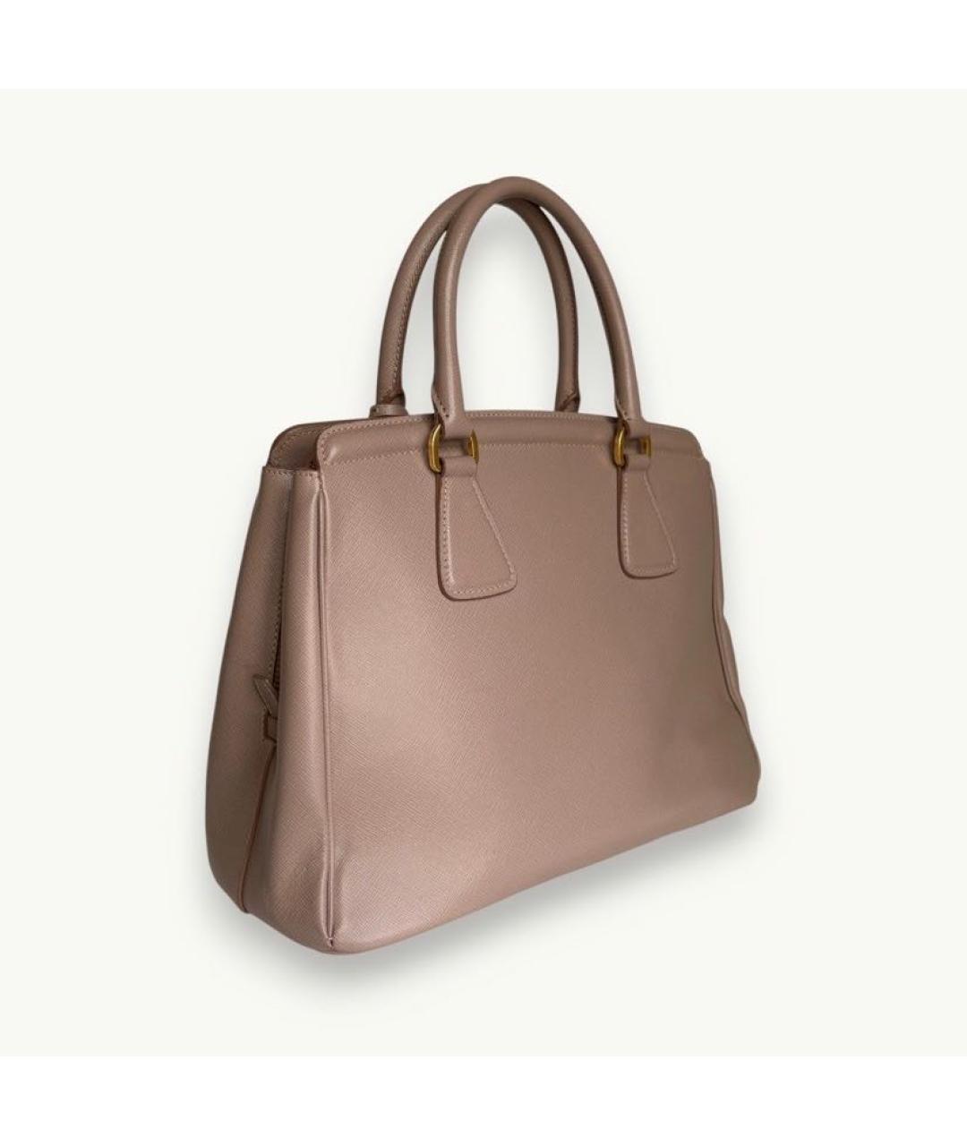 PRADA Бежевая кожаная сумка с короткими ручками, фото 3