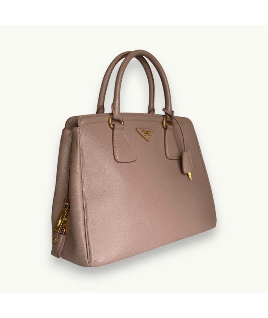 PRADA Бежевая кожаная сумка с короткими ручками, фото 2