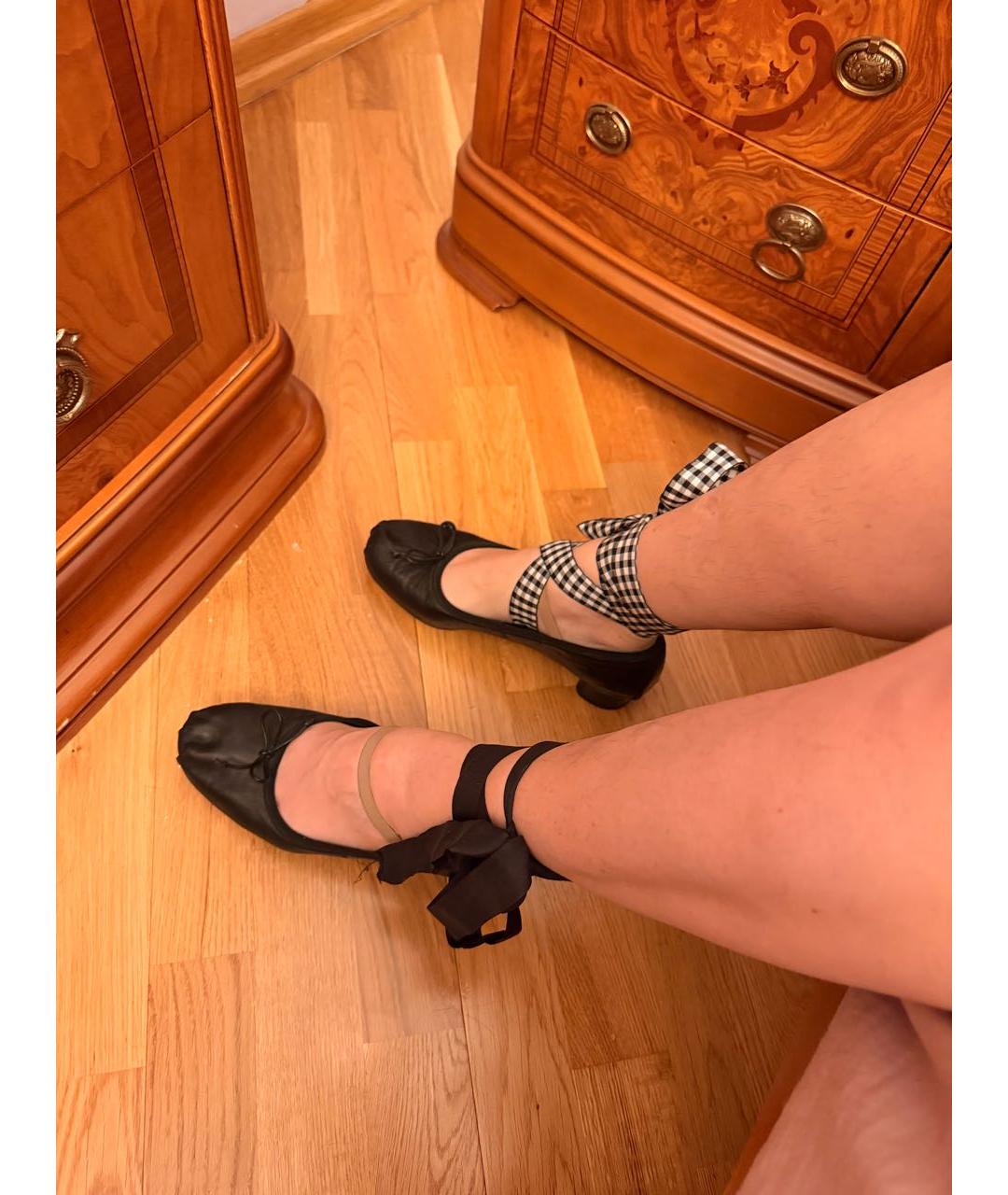 MIU MIU Черные кожаные балетки, фото 3