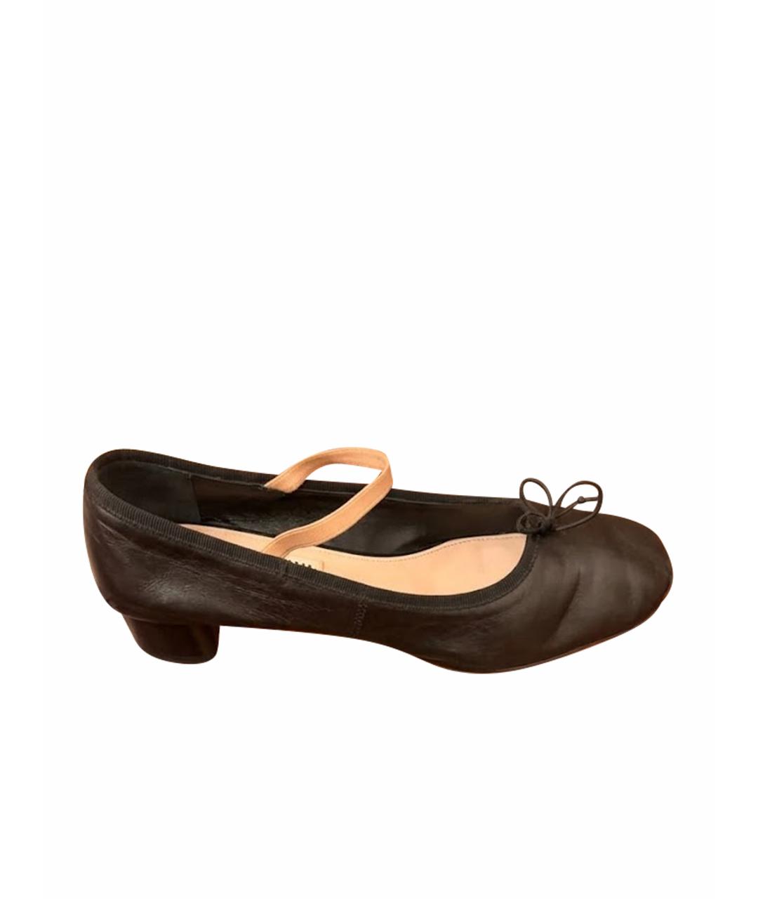 MIU MIU Черные кожаные балетки, фото 1