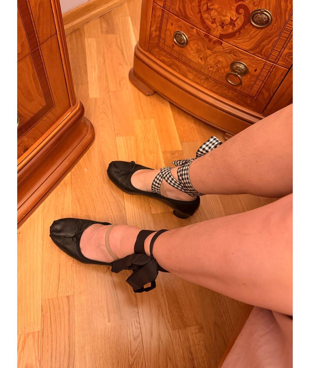 MIU MIU Черные кожаные балетки, фото 7