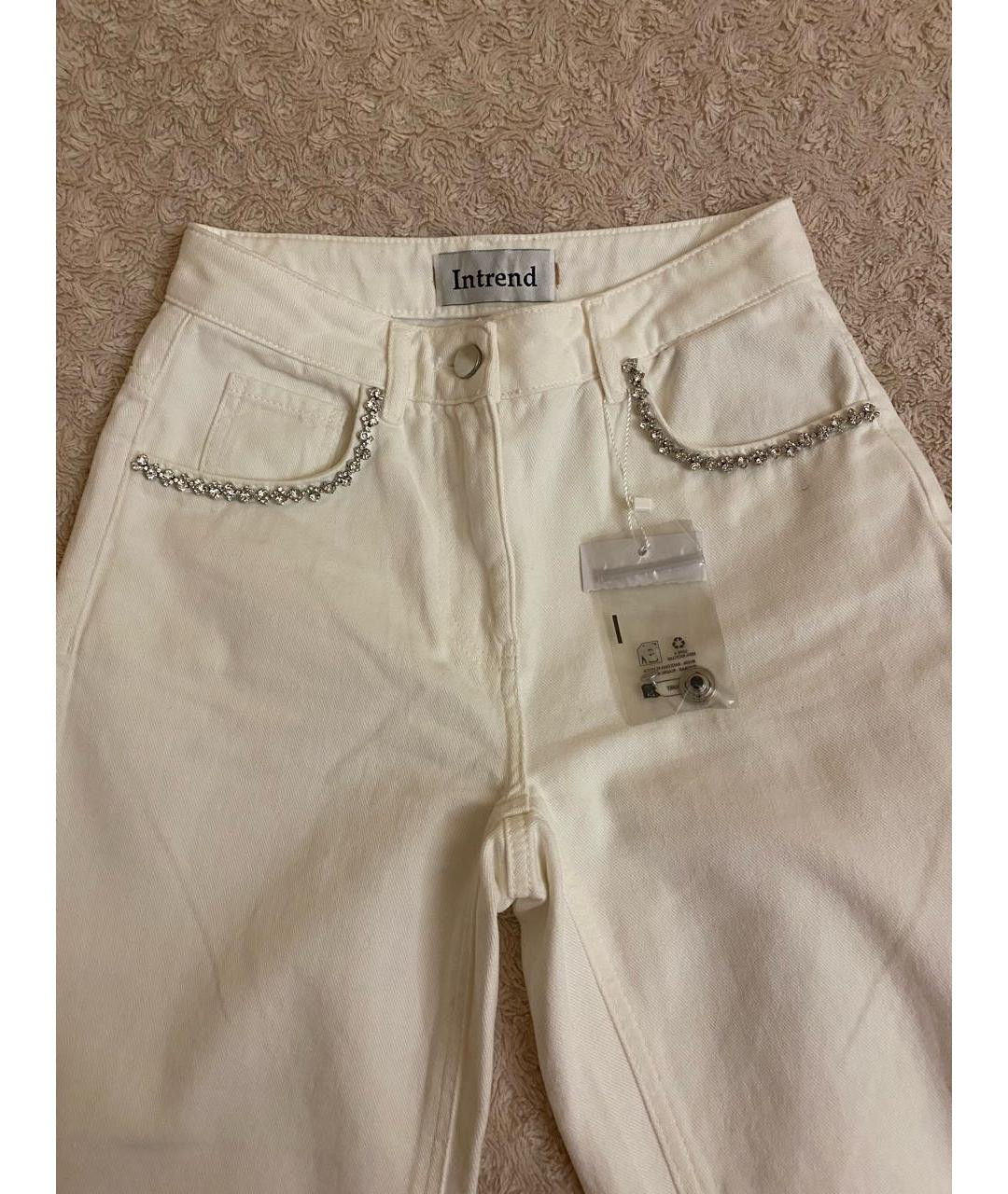 MAX MARA Белые хлопковые прямые джинсы, фото 2