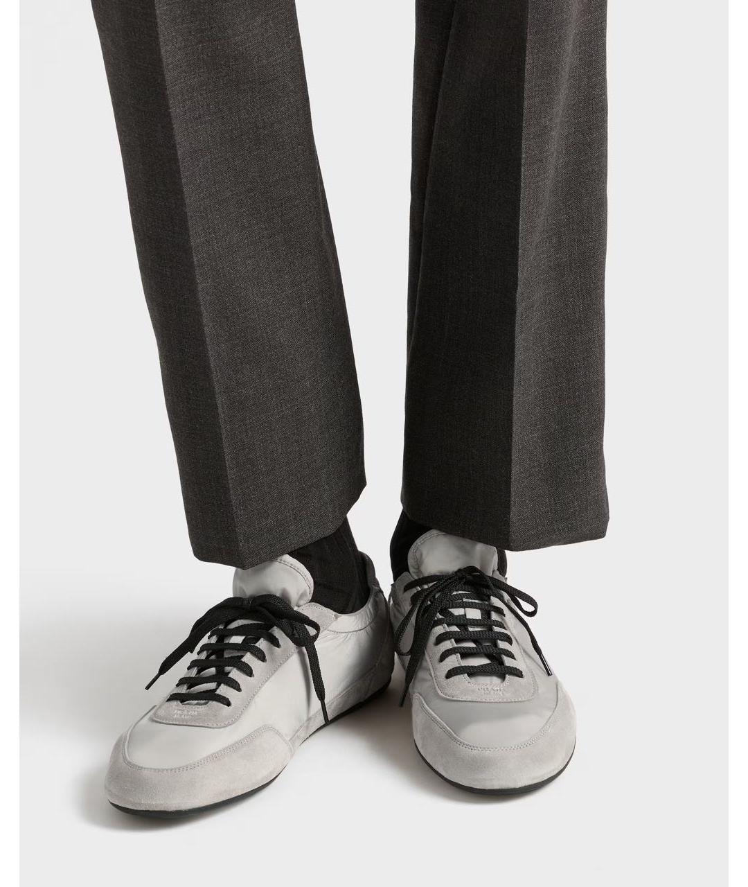 PRADA Серые низкие кроссовки / кеды, фото 3