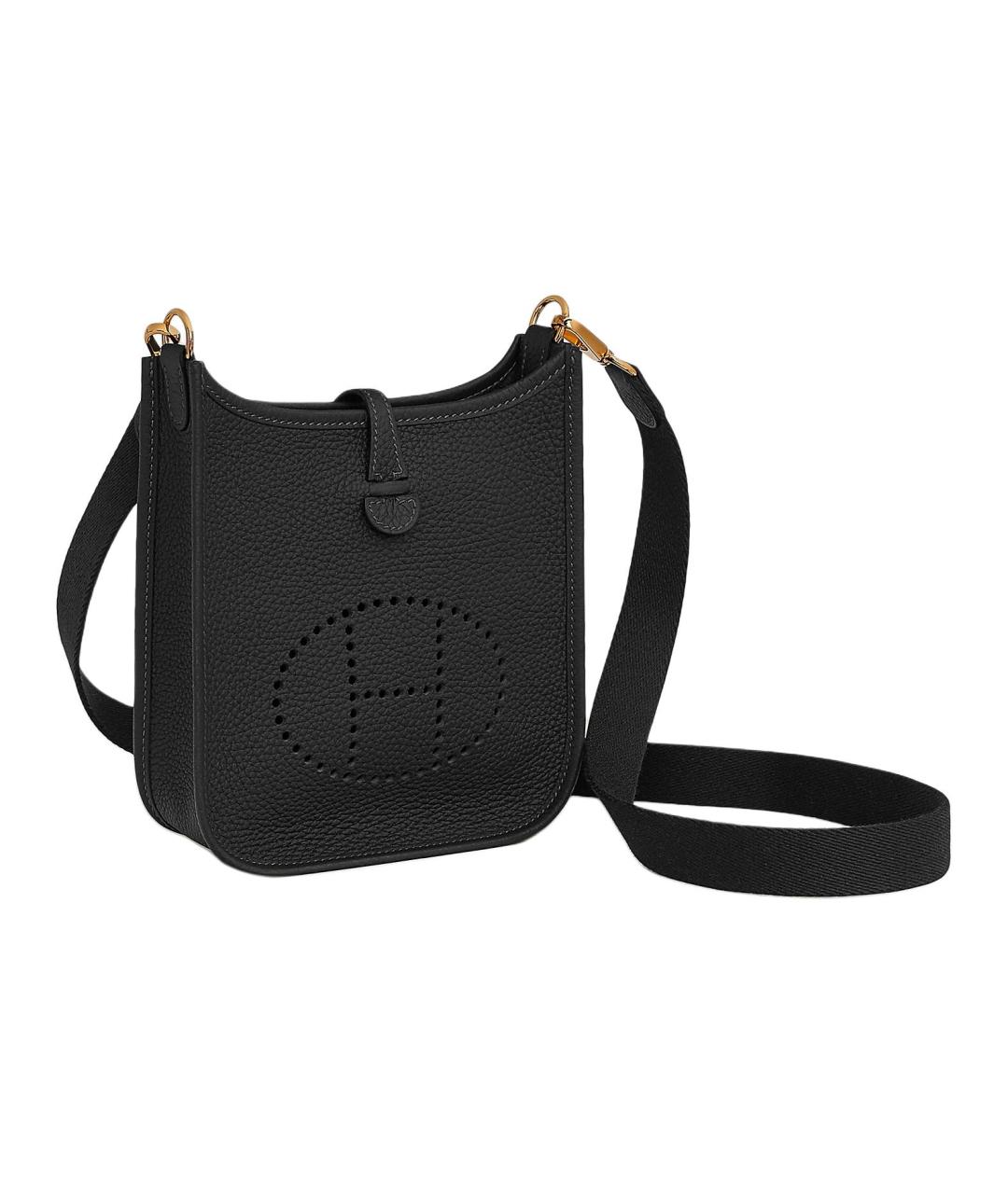 HERMES Черная кожаная сумка через плечо, фото 2