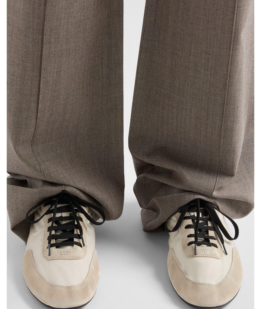 PRADA Бежевые низкие кроссовки / кеды, фото 3