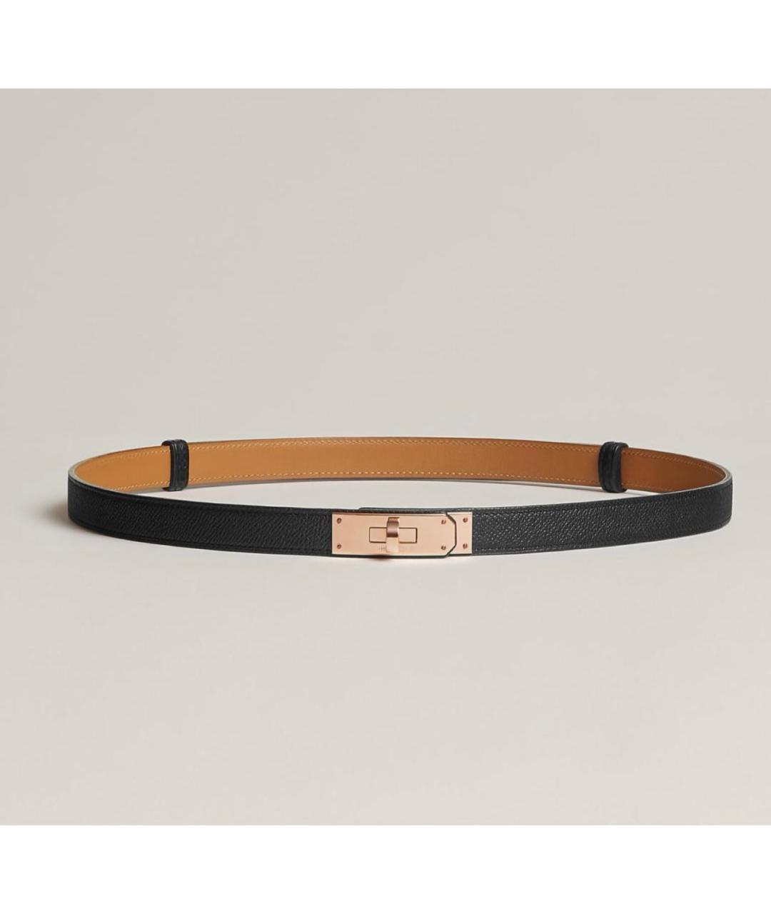 HERMES Черный кожаный ремень, фото 5