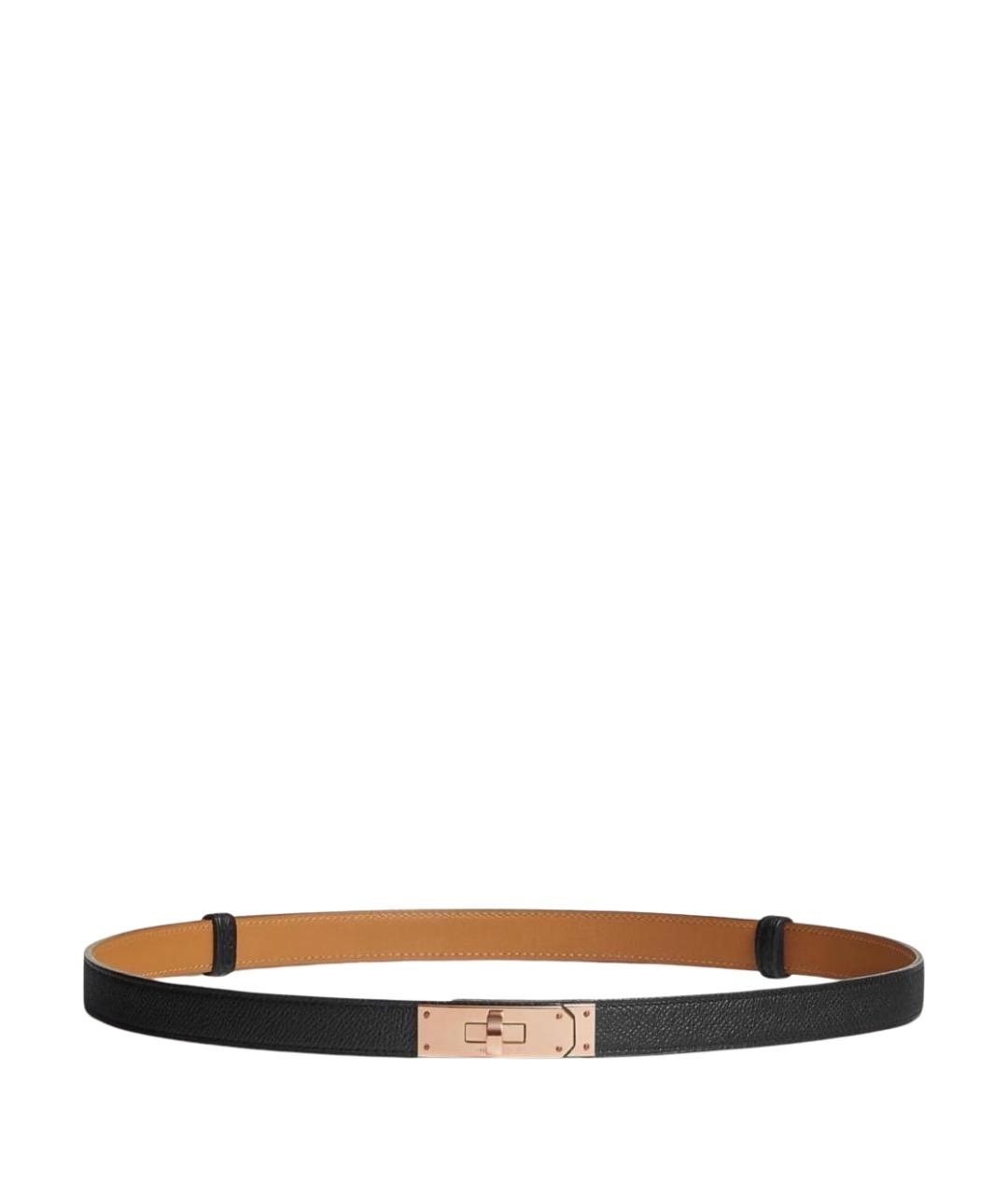 HERMES Черный кожаный ремень, фото 1