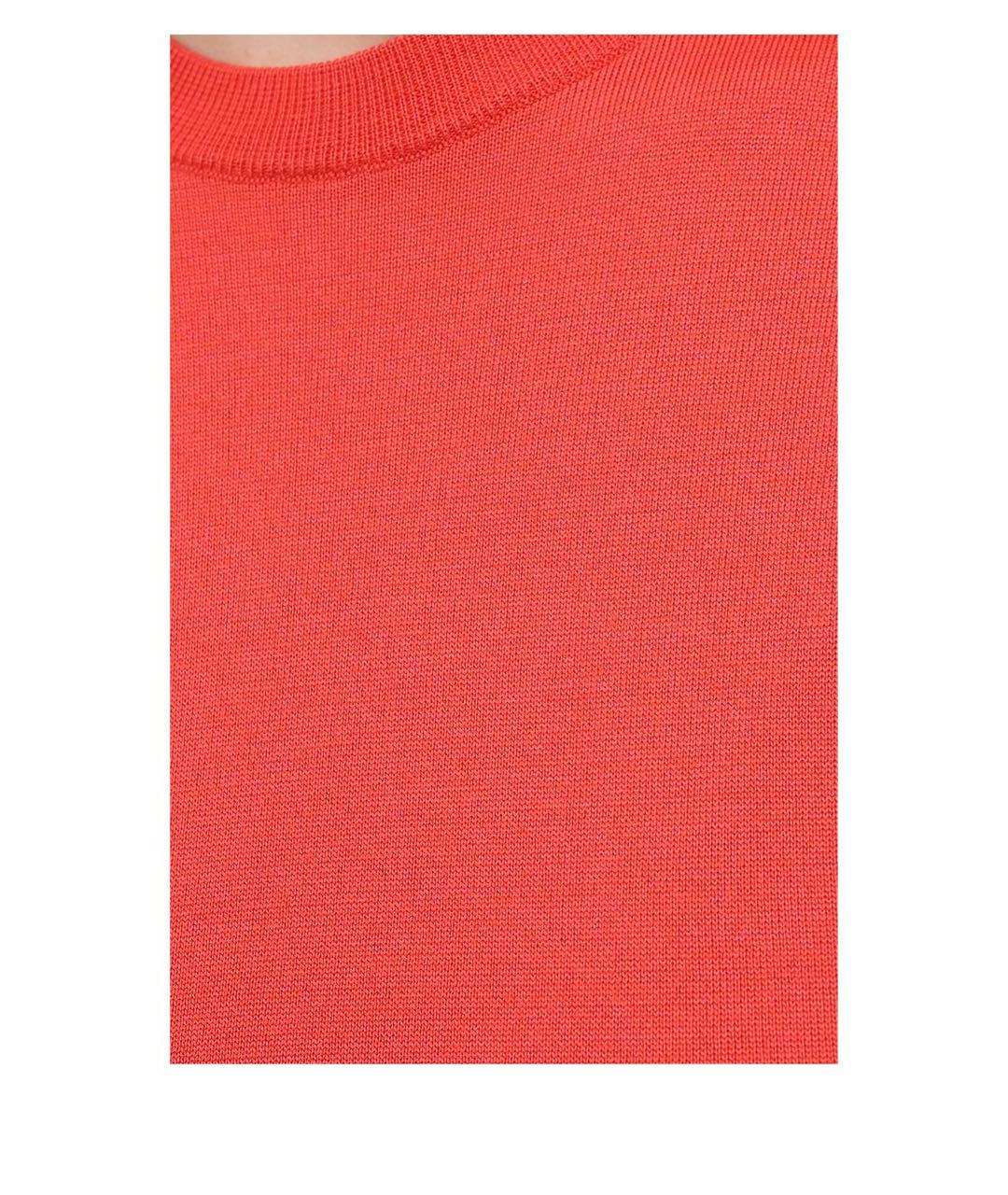 LORO PIANA Оранжевая шелковая футболка, фото 5