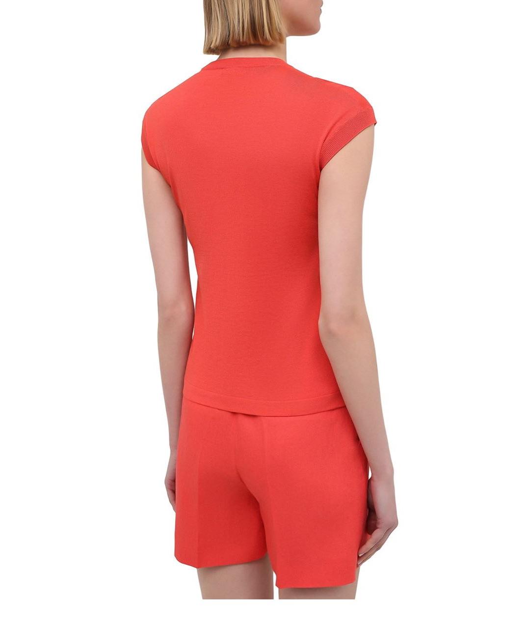 LORO PIANA Оранжевая шелковая футболка, фото 3