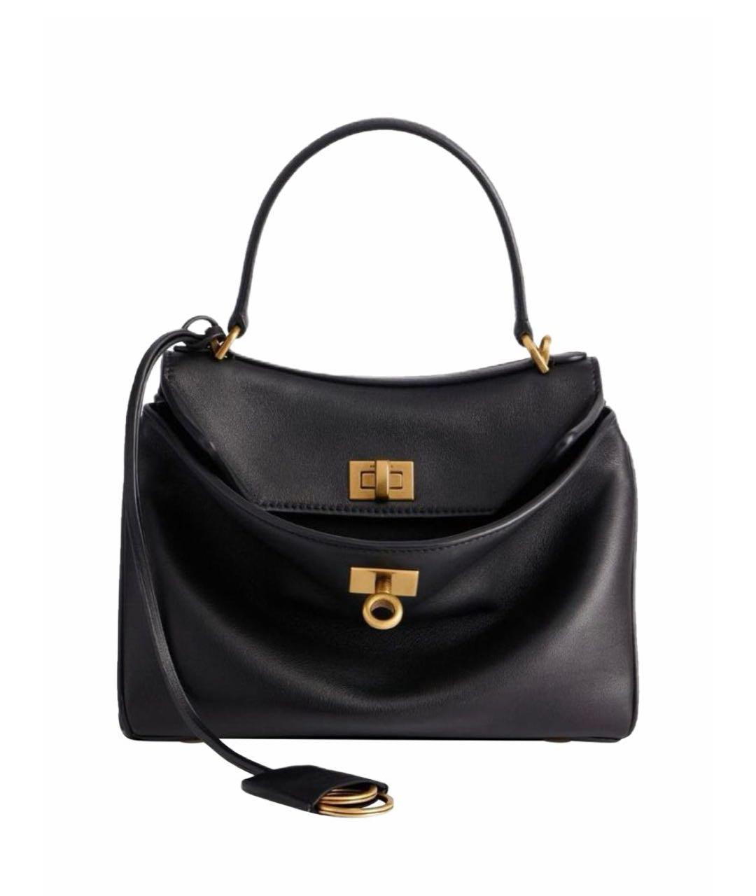 BALENCIAGA Черная кожаная сумка через плечо, фото 5