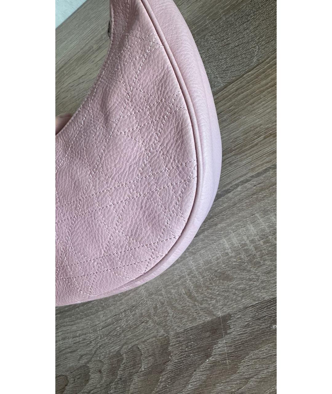 CHRISTIAN DIOR Розовая кожаная сумка через плечо, фото 5