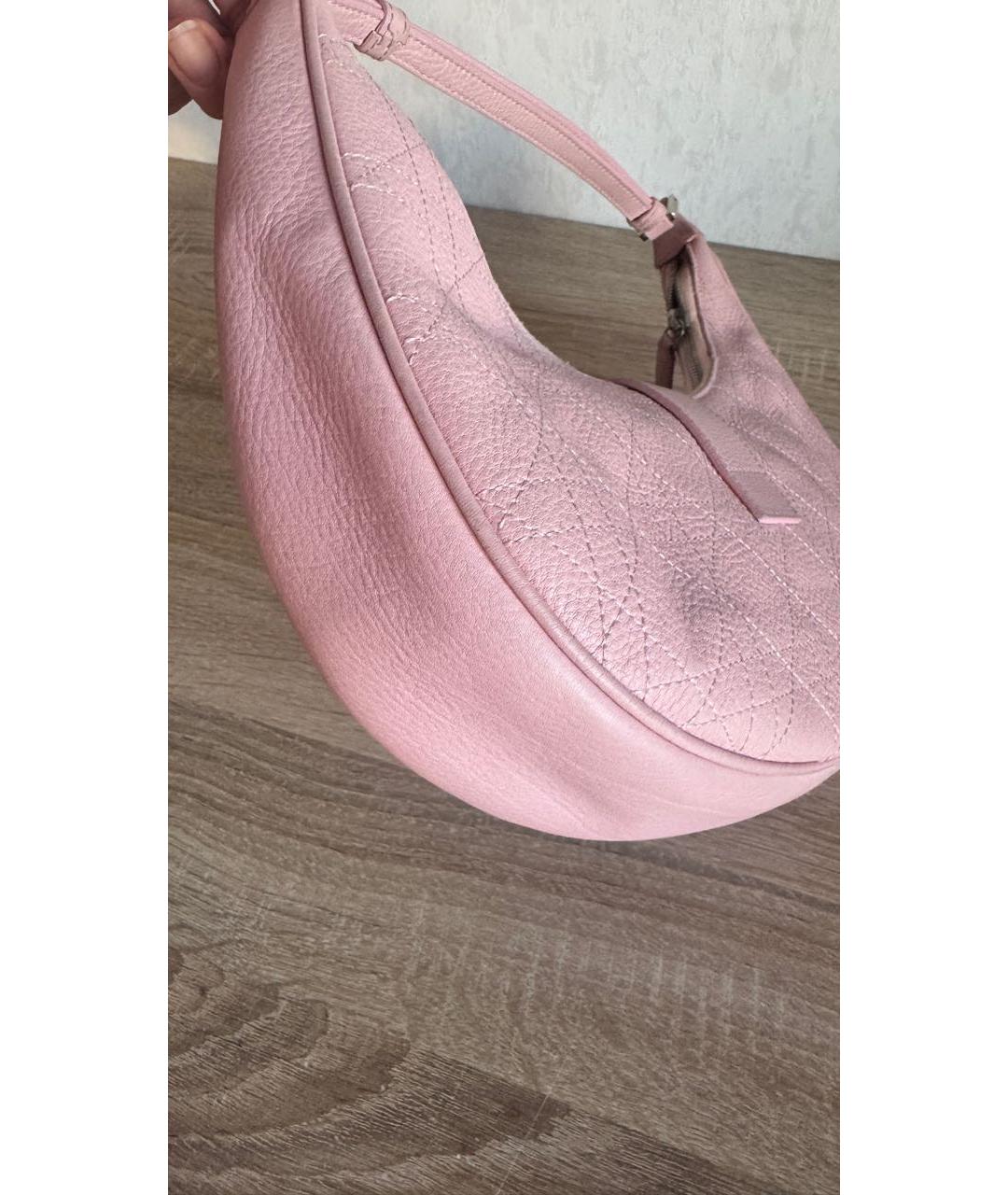 CHRISTIAN DIOR Розовая кожаная сумка через плечо, фото 6