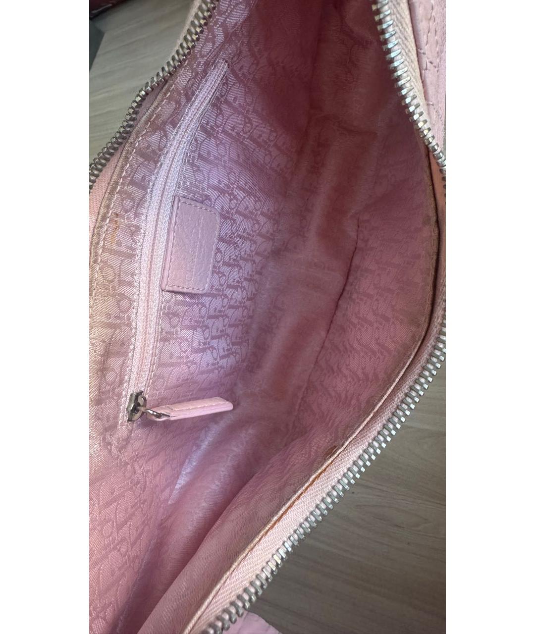 CHRISTIAN DIOR Розовая кожаная сумка через плечо, фото 8