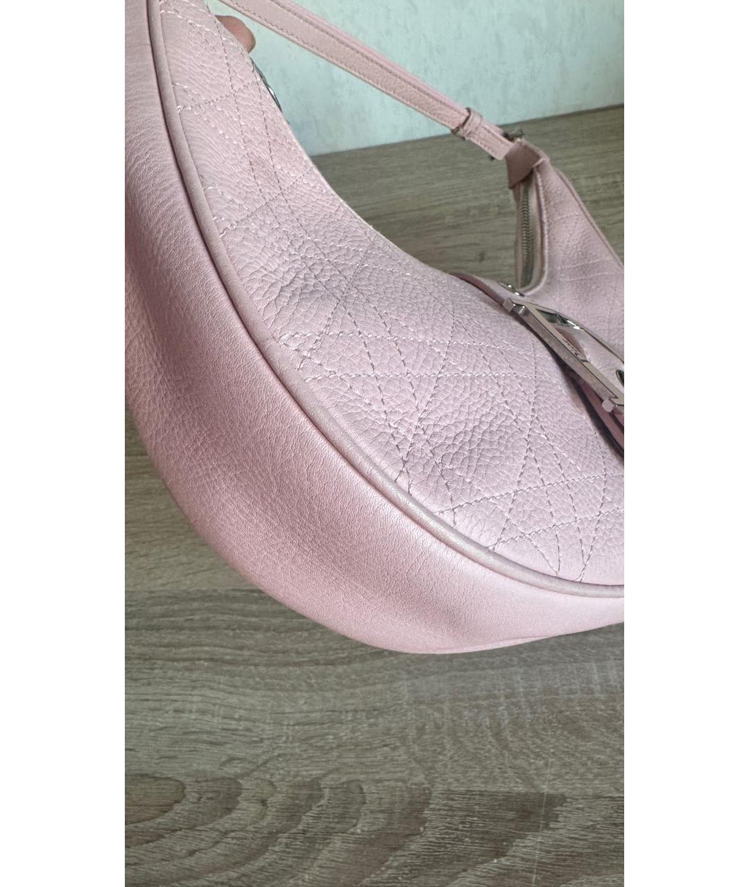 CHRISTIAN DIOR Розовая кожаная сумка через плечо, фото 4