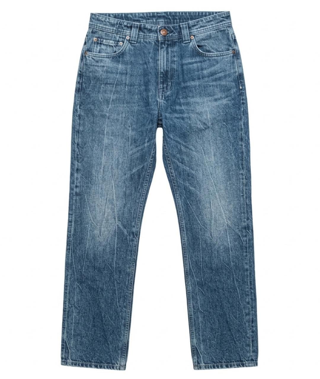 ETRO Синие хлопко-эластановые прямые джинсы, фото 1