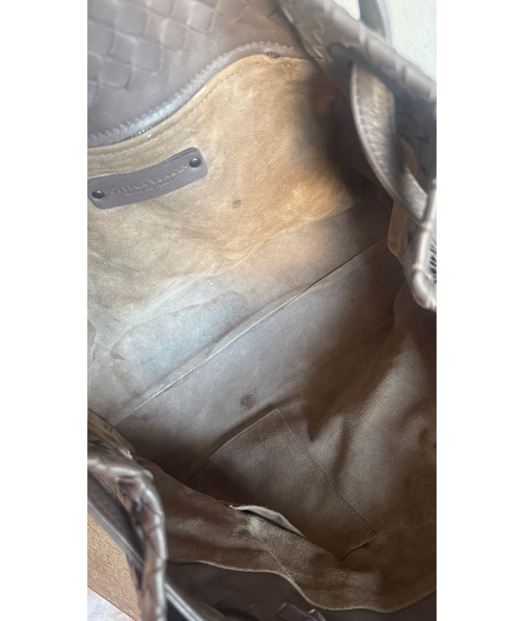 BOTTEGA VENETA Коричневая кожаная сумка тоут, фото 8