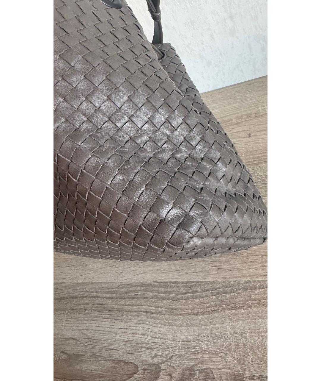 BOTTEGA VENETA Коричневая кожаная сумка тоут, фото 5