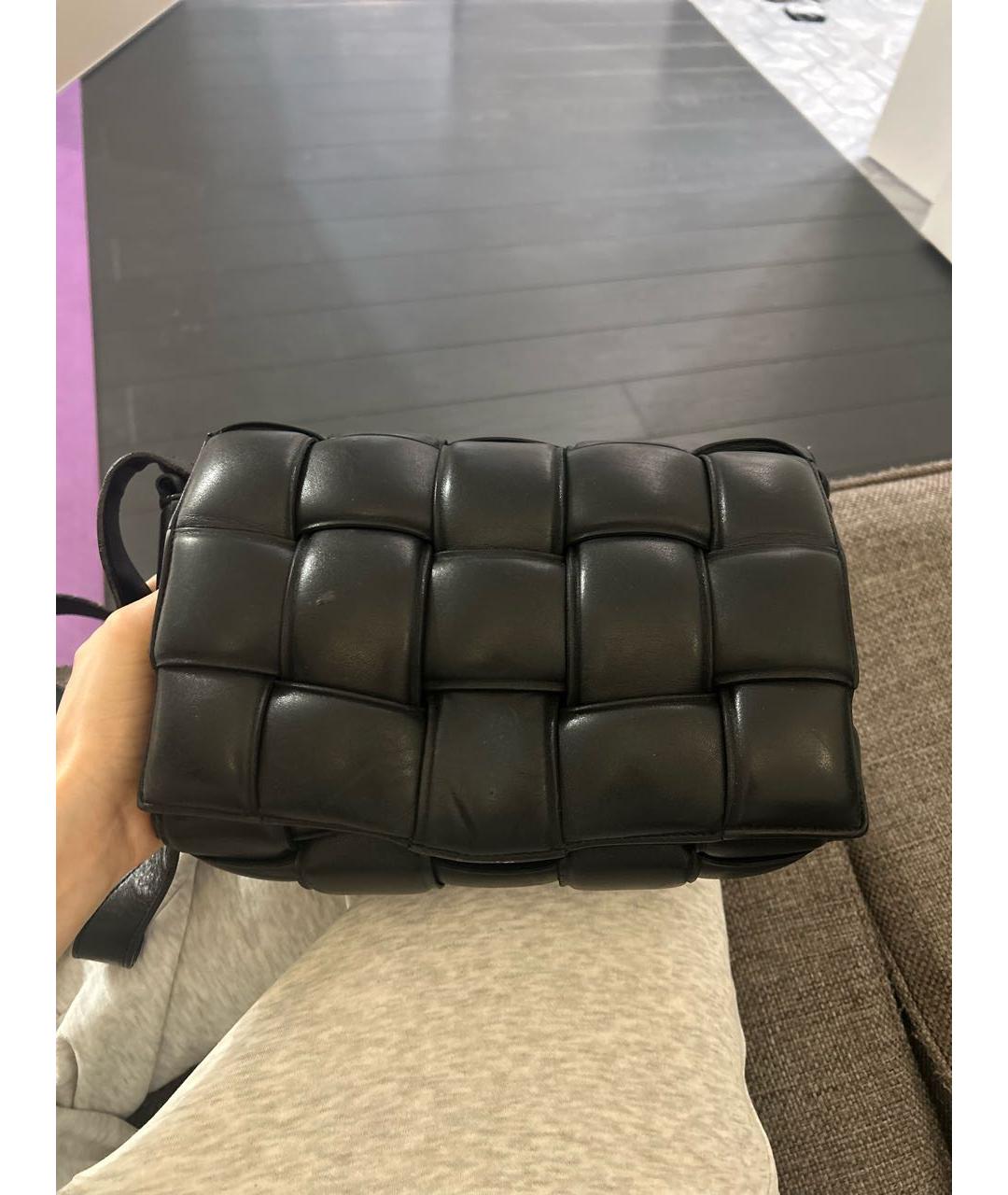 BOTTEGA VENETA Черная кожаная сумка через плечо, фото 3