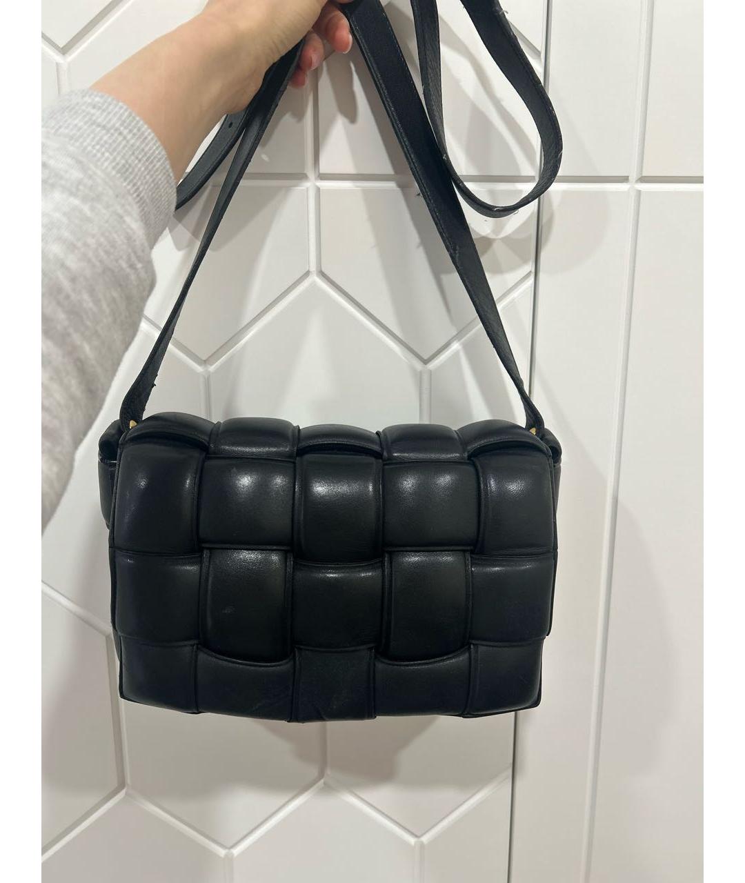 BOTTEGA VENETA Черная кожаная сумка через плечо, фото 5