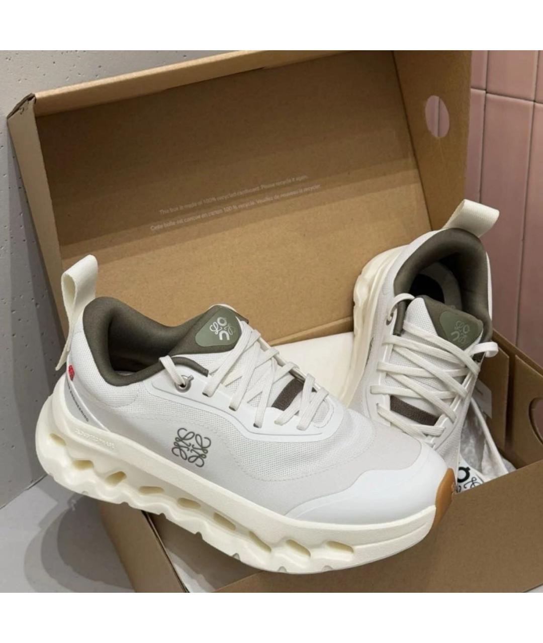 LOEWE Белые текстильные кроссовки, фото 6